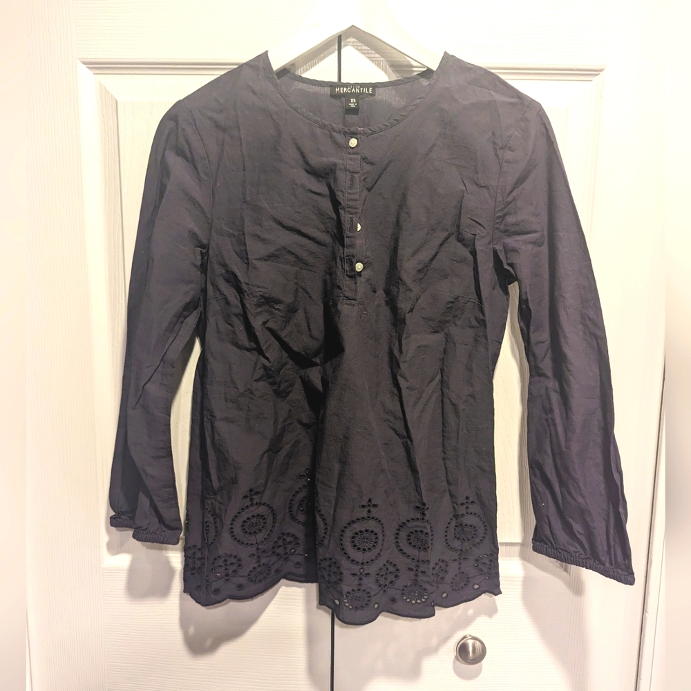 J. Crew Mercantile Eyelet Shirt Size XS